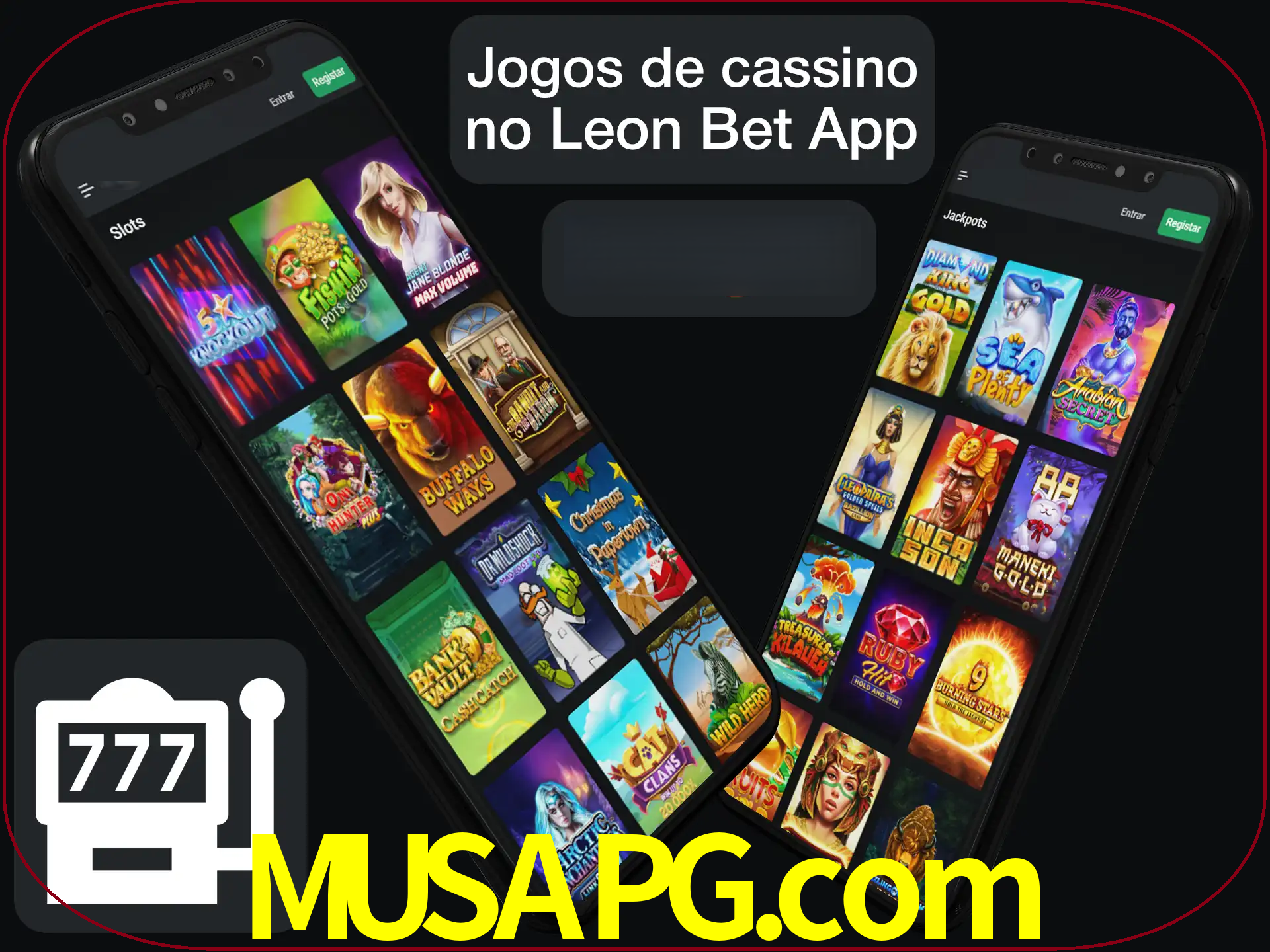 Escolha quais jogos de cassino jogar no app.
