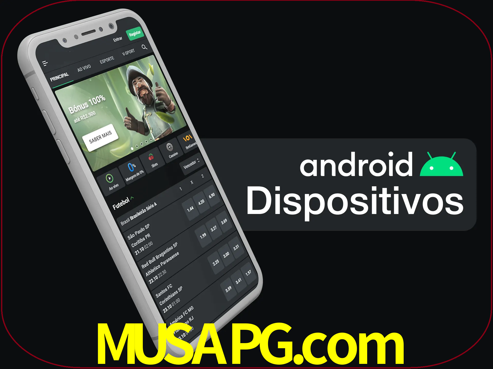 O aplicativo suporta a maioria de todos os dispositivos Android.