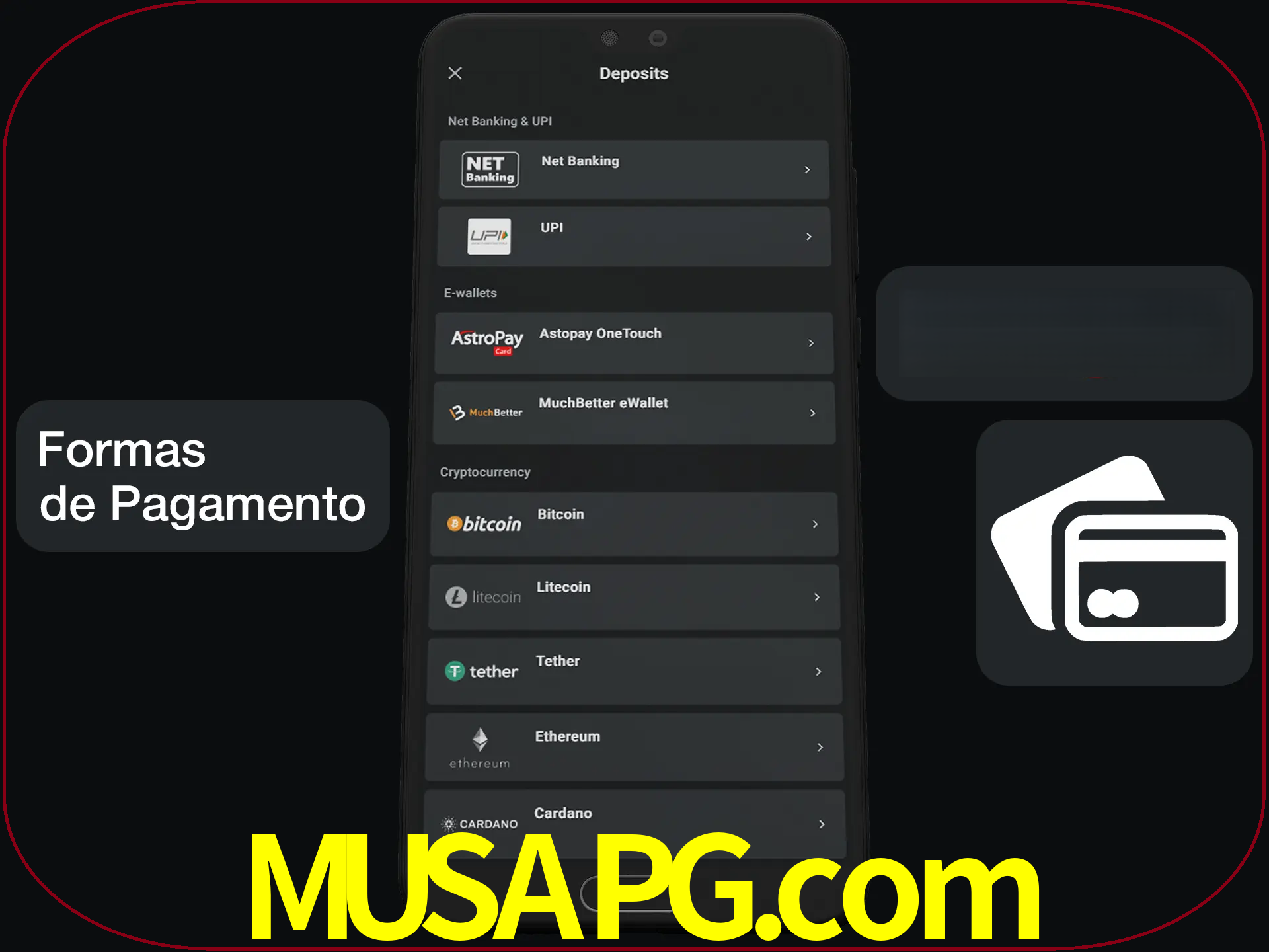 Escolha a forma de pagamento de sua preferência.
