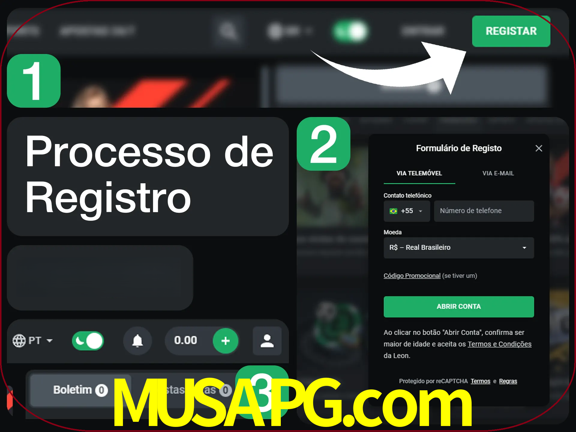 O processo de registro na LeonBet é simples.